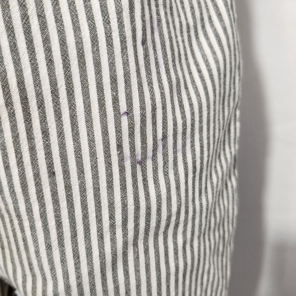 Zara Women SZ XS Jumpsuit Gray Stripe Ruffle Tassel Tie Strappy Wide Leg Pockets - Picture 13 of 13